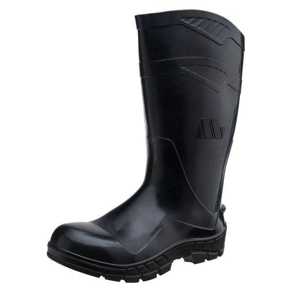 Bota Profissional PVC Preta Antiper Ac Cano Longo Com Forro Bico De Aço Tamanho 40 100AWORKFCAPR CA 40793 Marluvas